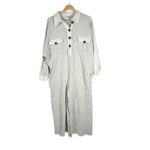 BUCKETLIST Gray Button-Up Jumpsuit